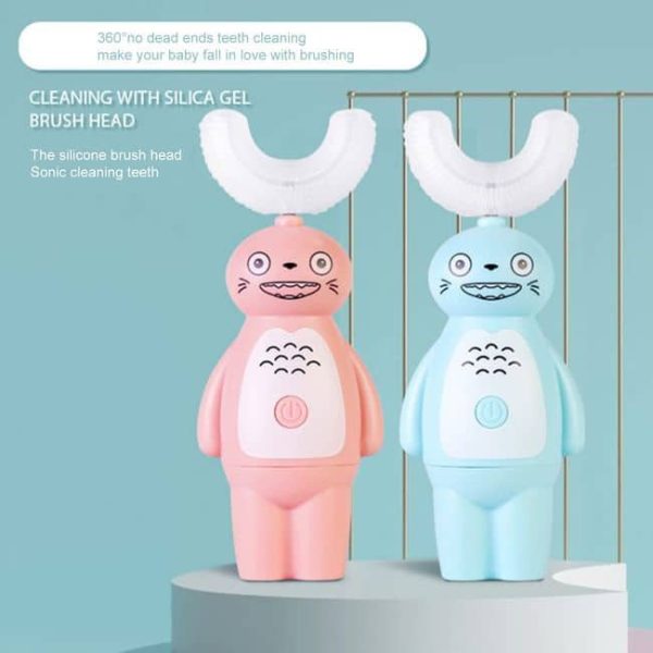 Rabbit Children's silicone electric toothbrush U-shaped